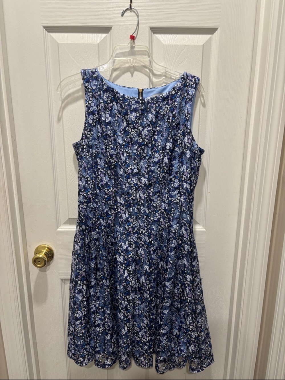 Blue Danny & Nicole Floral Sleeveless A-Line Dress size 12
